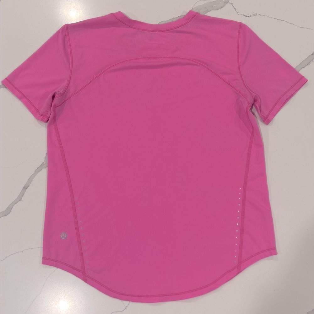 Lululemon High Neck Running and Training T-Shirt Pow Pink Light Size 4